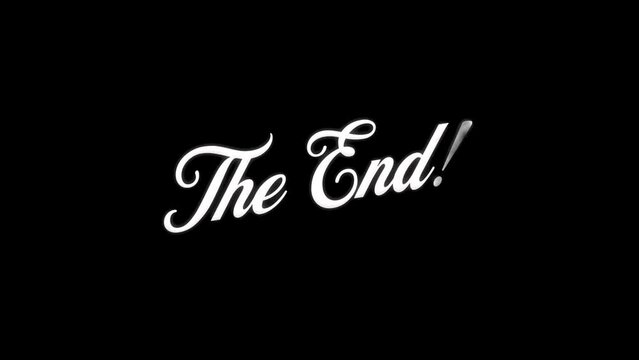 Animated The End Writing. Animation of Handwritten The End Sign on a Black Background.