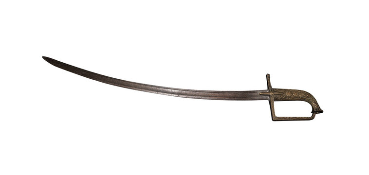 Antique saber or sword isolated on a white background.