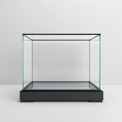 Blank glass display case mockup