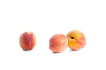 Peaches isolated on white background..