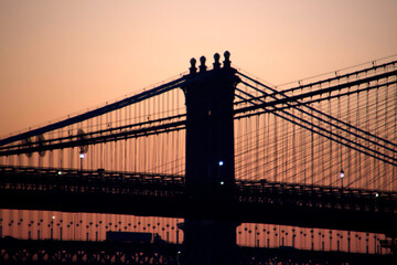 Fototapeta na wymiar Brooklyn Bridge of New York City in the morning