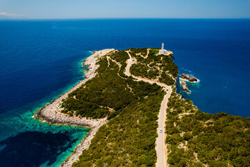 Lighthouse on the island Lighthouse on the island , Phare d'Akrotiri Lefkada. Greece.