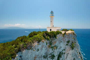 Lighthouse on the island Lighthouse on the island , Phare d'Akrotiri Lefkada. Greece.