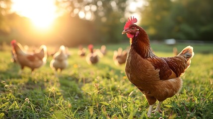 On the remote farm, chickens are allowed to roam freely, space, Generative AI.
