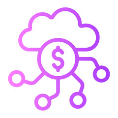 Obraz premium cloud computing gradient icon