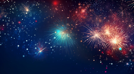 Fototapeta premium Fireworks background for celebration, holiday celebration concept
