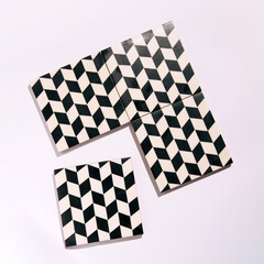 Retro pattern tiles, seventies trend, nostalgia.