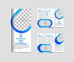 Medical Health Care Tri Fold Brochure Template Design  Editable And Resizable