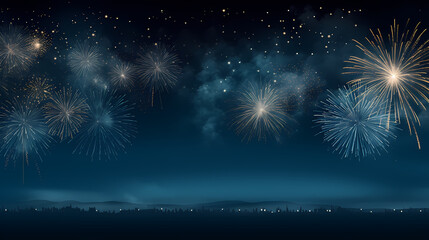 Beautiful fireworks background at night for holiday decoration