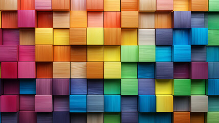 Abstract Geometric Rainbow Colors Colored