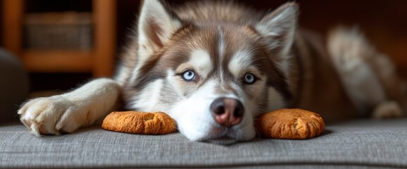 Husky Dog Wants Homemade Biscuits, HD background, Background Banner