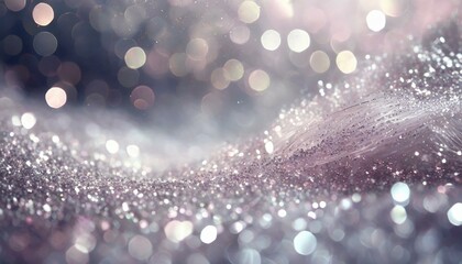 A dreamy abstract light background featuring a silver glitter infusion, creating a shiny and whimsical space with a delightful and modern aesthetic.