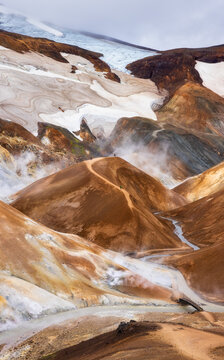 Colourful Kerlingarfjoll mountain range and geothermal area in Icelandic Highlands