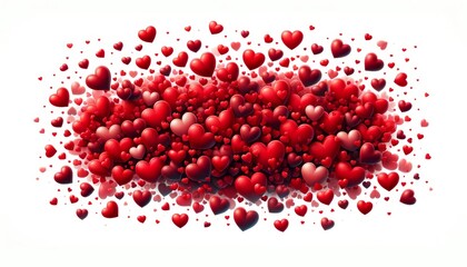 Abundance of Love. A Sea of Red Hearts Overflowing with Affection
