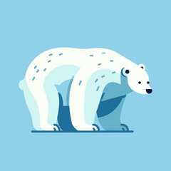 シロクマのベクターイラスト、青、水色