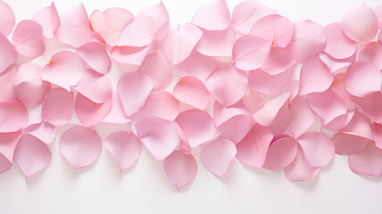 pink petal petals are placed on a white background