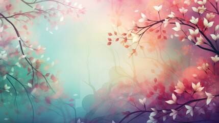 Obraz na płótnie Canvas Spring abstract bright background with blooming flowers with place for text