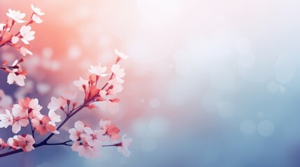 Spring abstract bright background with blooming flowers with place for text