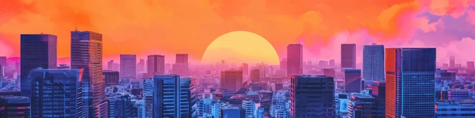 Acrylic prints orange glow japan osaka landscape