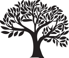 Obraz premium Tree silhouette Hand-drawn isolated Vector illustrations