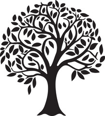 Fototapeta premium Tree silhouette Hand-drawn isolated Vector illustrations