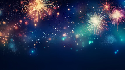Obraz premium Beautiful creative holiday background. Fireworks and sparkles
