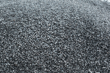 Pile of gravels for exterior landscaping work, paths and parkings