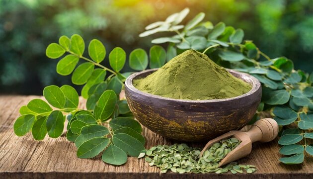 green powder moringa leaf