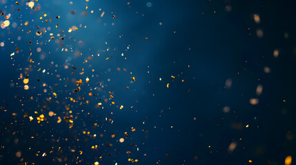 Navy Blue background with pink scattered confetti copy space for text