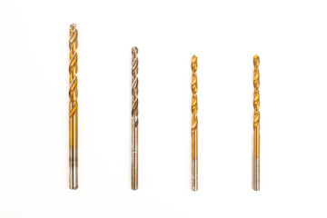 Drill bits isolated on white background