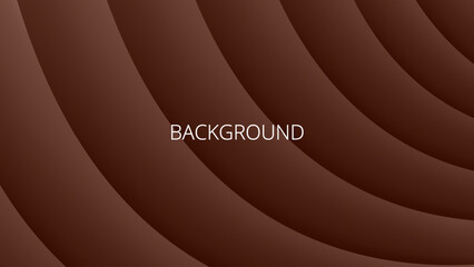 Dark brown abstract background with 3d texture, wavy lines and gradient transition, dynamic shape - obrazy, fototapety, plakaty