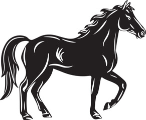 Obraz na płótnie Canvas Horse Line art vector illustration black color