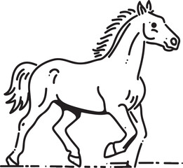 Horse Line art vector illustration black color