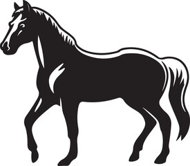 Horse Line art vector illustration black color