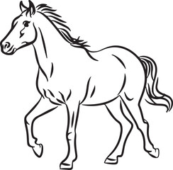 Obraz na płótnie Canvas Horse Line art vector illustration black color