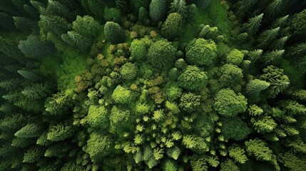 Green tops of trees. The concept of nature conservation. Trees are the lungs of our planet