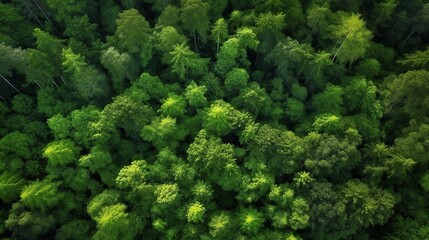 Fototapeta premium Green tops of trees. The concept of nature conservation. Trees are the lungs of our planet