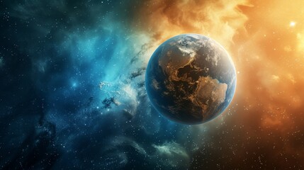 Obraz na płótnie Canvas Symbiotic Sphere: Planet and Climate in Unity