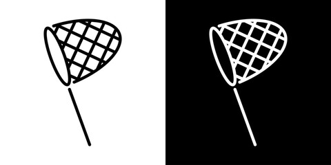 シンプルな虫取りあみアイコン © WAWAWA