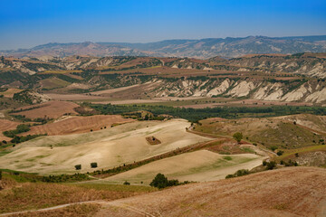 Fototapeta na wymiar Country landscape near Aliano and Craco, Basilicata, Italy