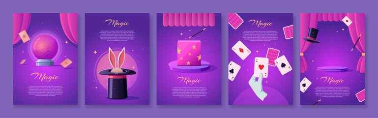 Wizard's hat with a hare and a magic wand. Template for landing page,card, banner, poster. Tickets © 4zevar