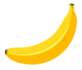 Vector cartoon banana, isolated flat banana clipart