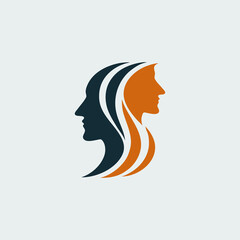 human face logo vector illustration template design