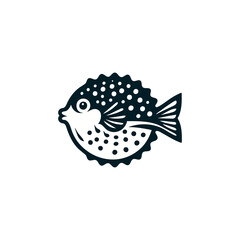 pufferfish animal logo vector illustration template design © katsumatakun