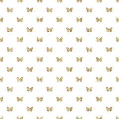 Gold butterfly seamless pattern.Luxury festive geometric background.