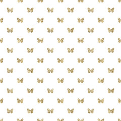 Gold butterfly seamless pattern.Luxury festive geometric background.