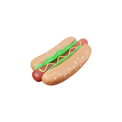  Hot Dog 3d vector illustration icon 