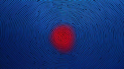 A single fingerprint is displayed on a vibrant blue background. This image can be used in various contexts