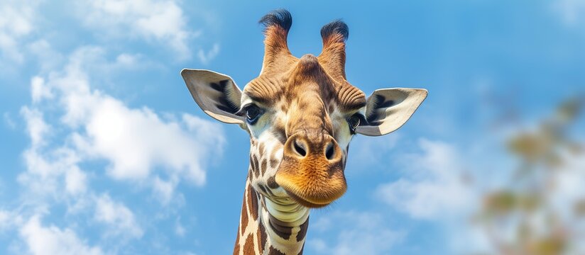 Giraffe close up i the sky