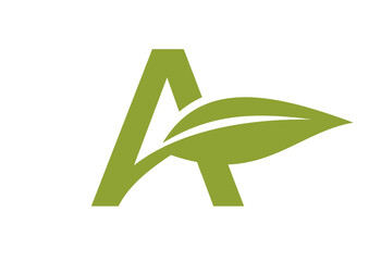 Logo con hoja de planta